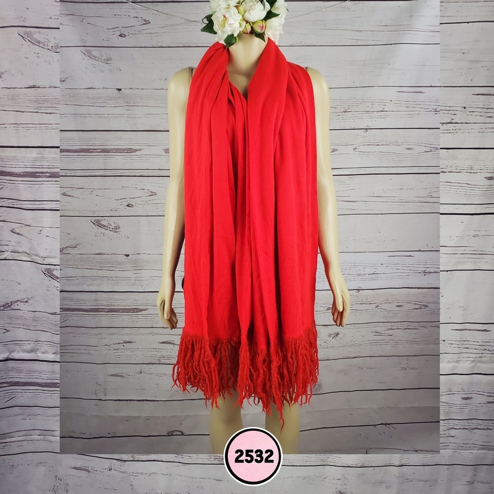 red fringe scarf - Picture 1 of 4